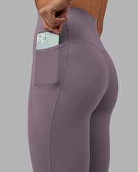 Woman wearing Elixir Ultra High-Rise Full Length Legging Pockets - Purple Sage