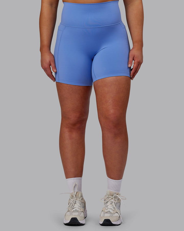 Woman wearing Elixir Mid-Length Shorts with Pockets - Ultramarine
