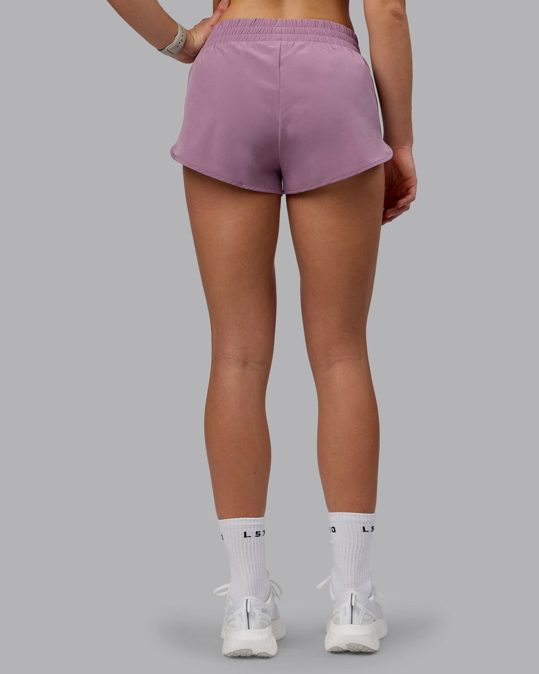 Woman wearing Energy 1.8&quot; Training Shorts - Grape