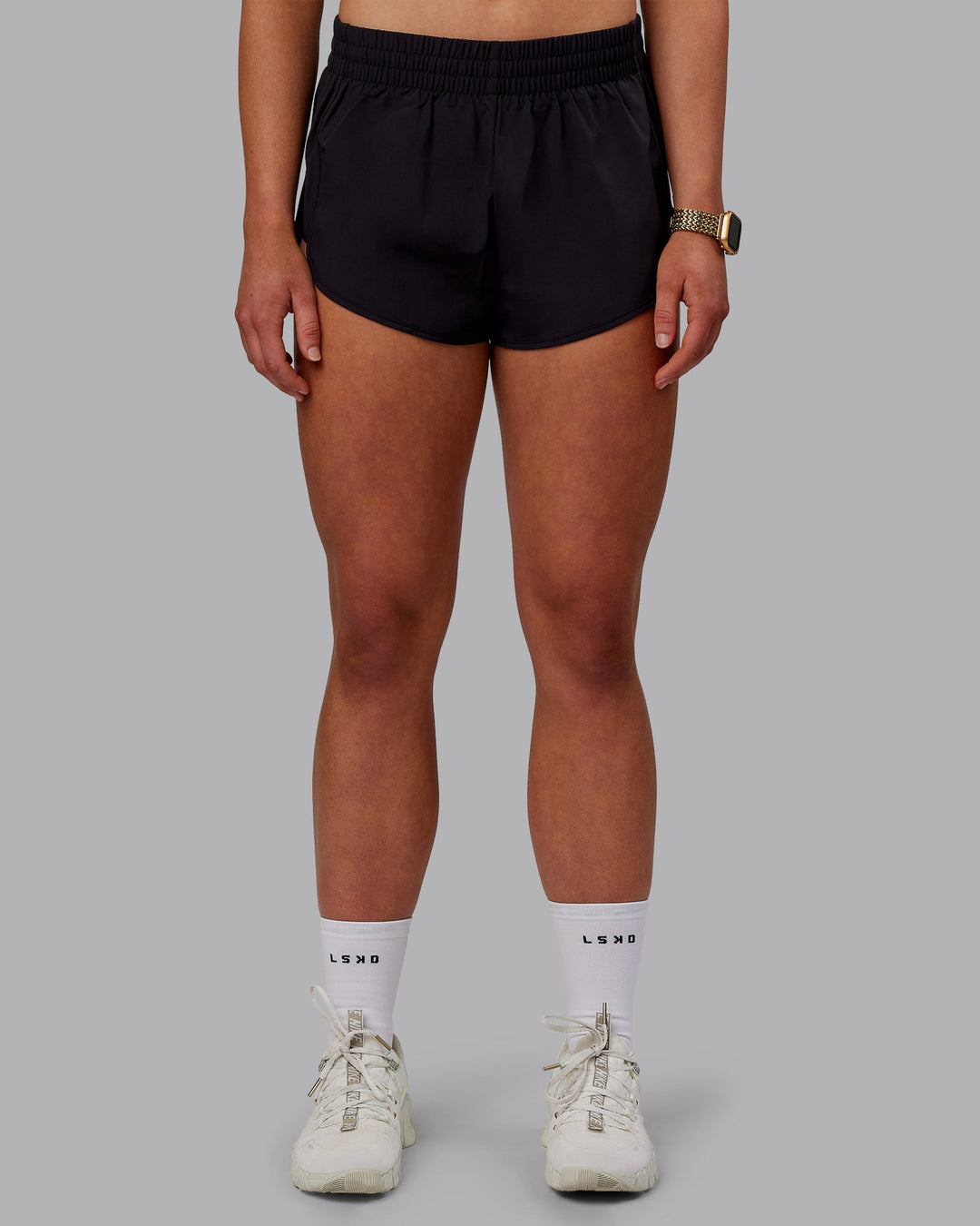 Woman wearing Energy 1.8&quot; Training Shorts - Black