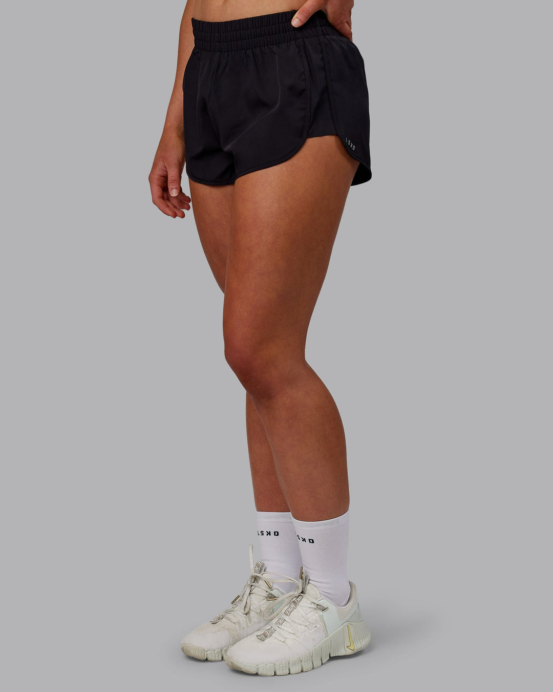 Woman wearing Energy 1.8&quot; Training Shorts - Black