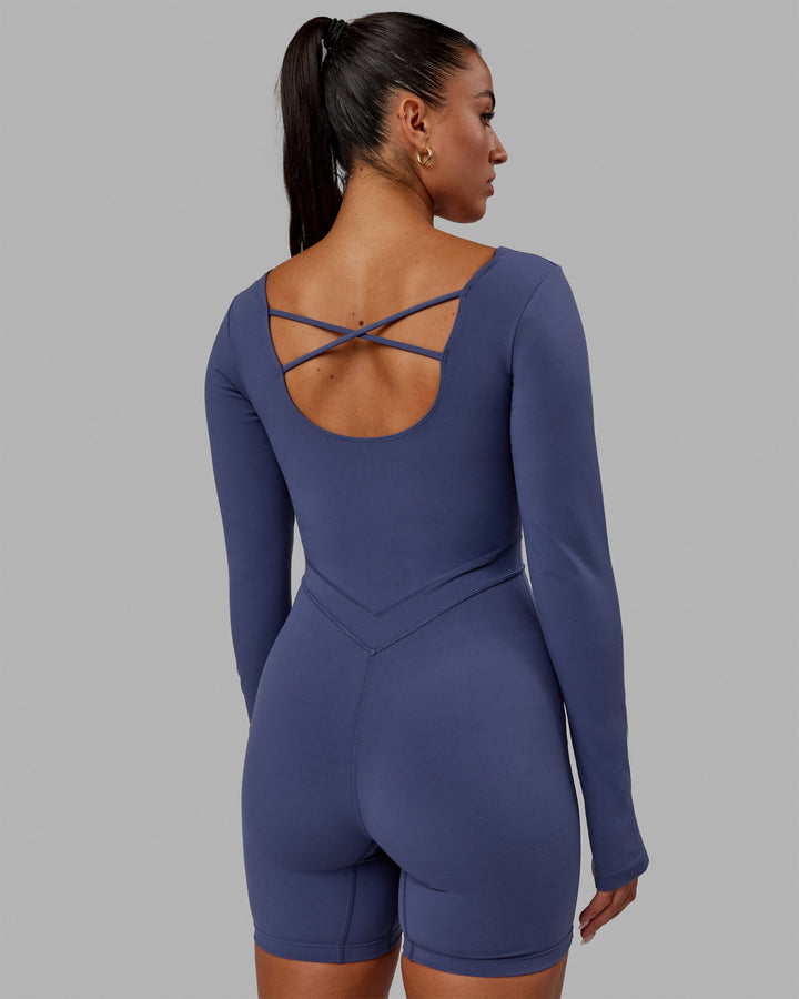 Woman wearing Focus Long Sleeve Bodysuit - Future Dusk