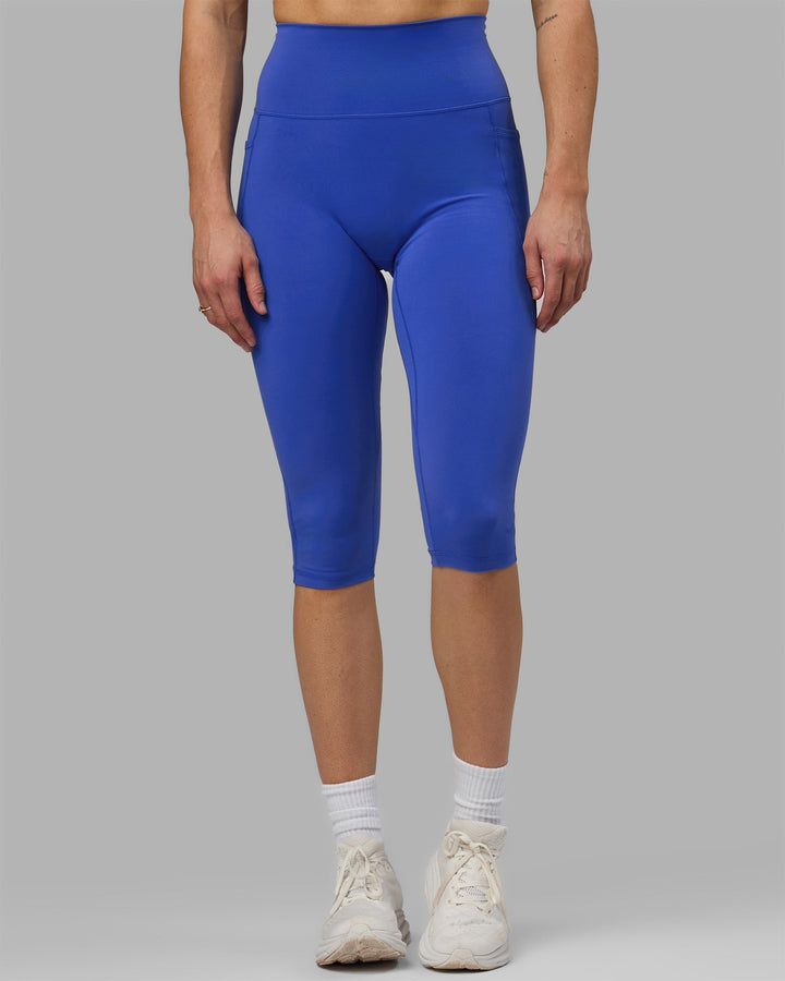 Woman wearing Fusion 3/4 Length Leggings - Power Cobalt
