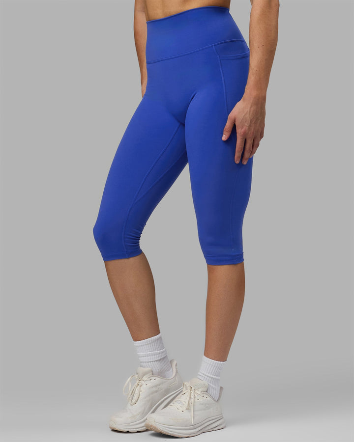 Woman wearing Fusion 3/4 Length Leggings - Power Cobalt
