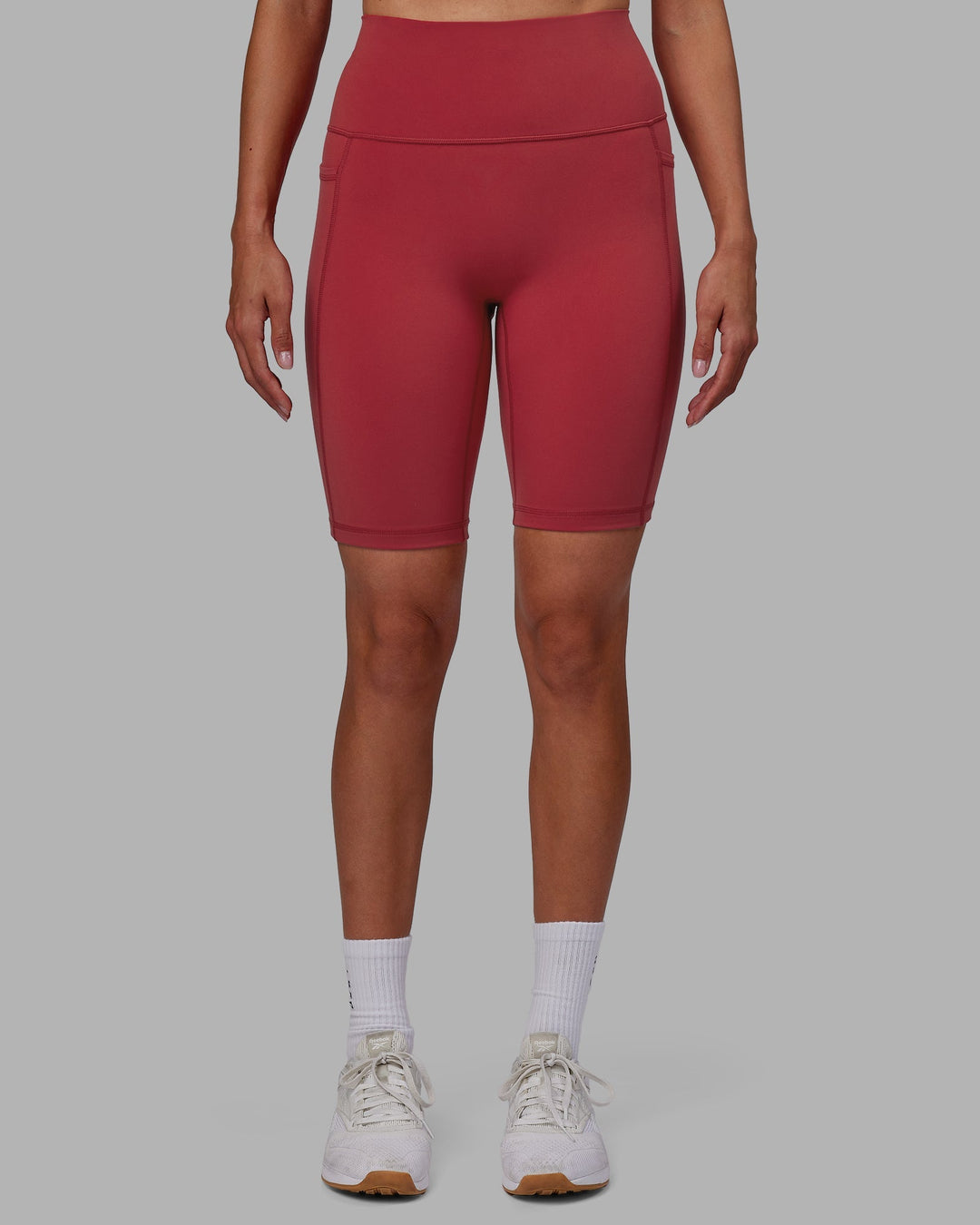 Woman wearing Fusion Bike Shorts - Claret