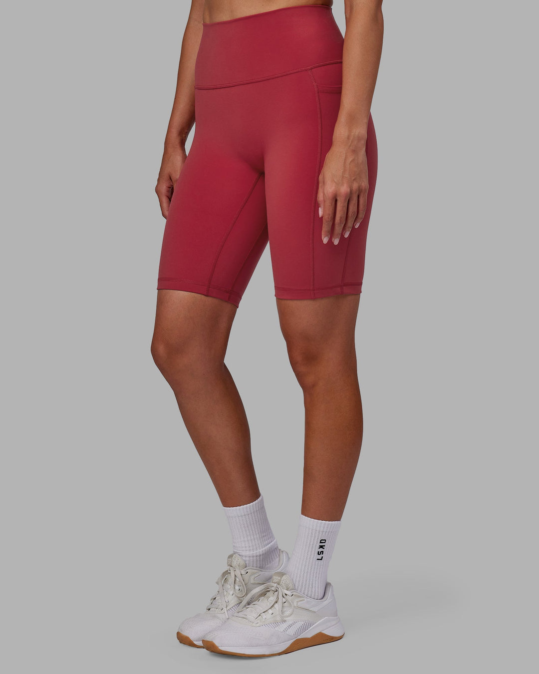 Woman wearing Fusion Bike Shorts - Claret