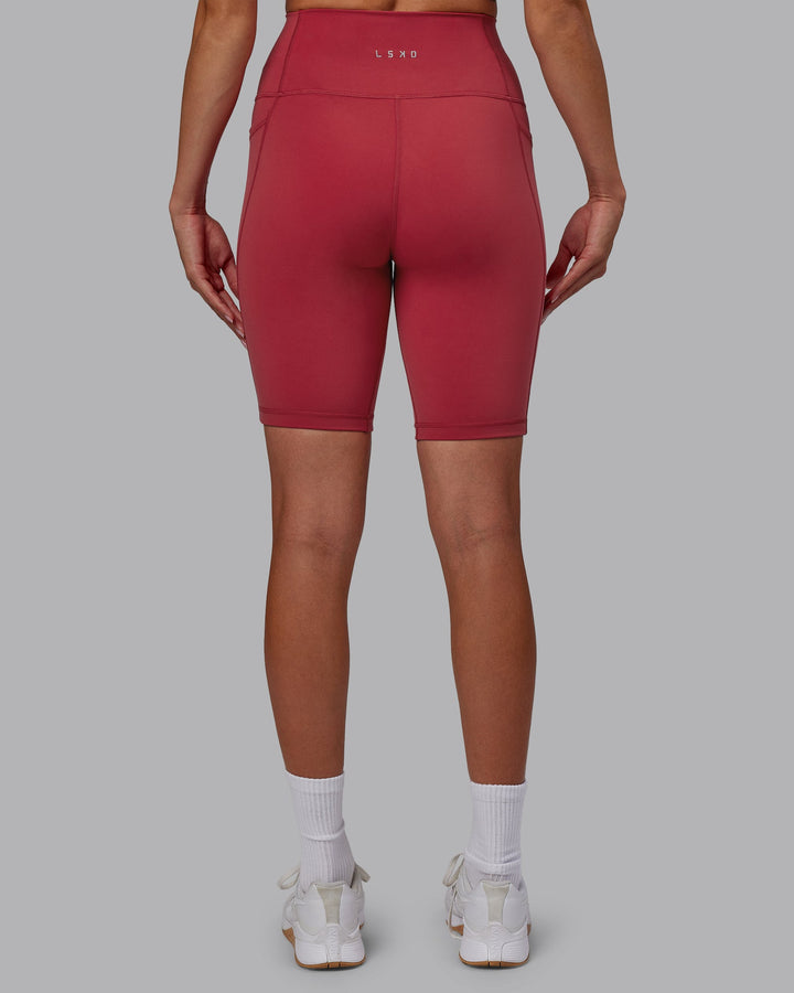 Woman wearing Fusion Bike Shorts - Claret
