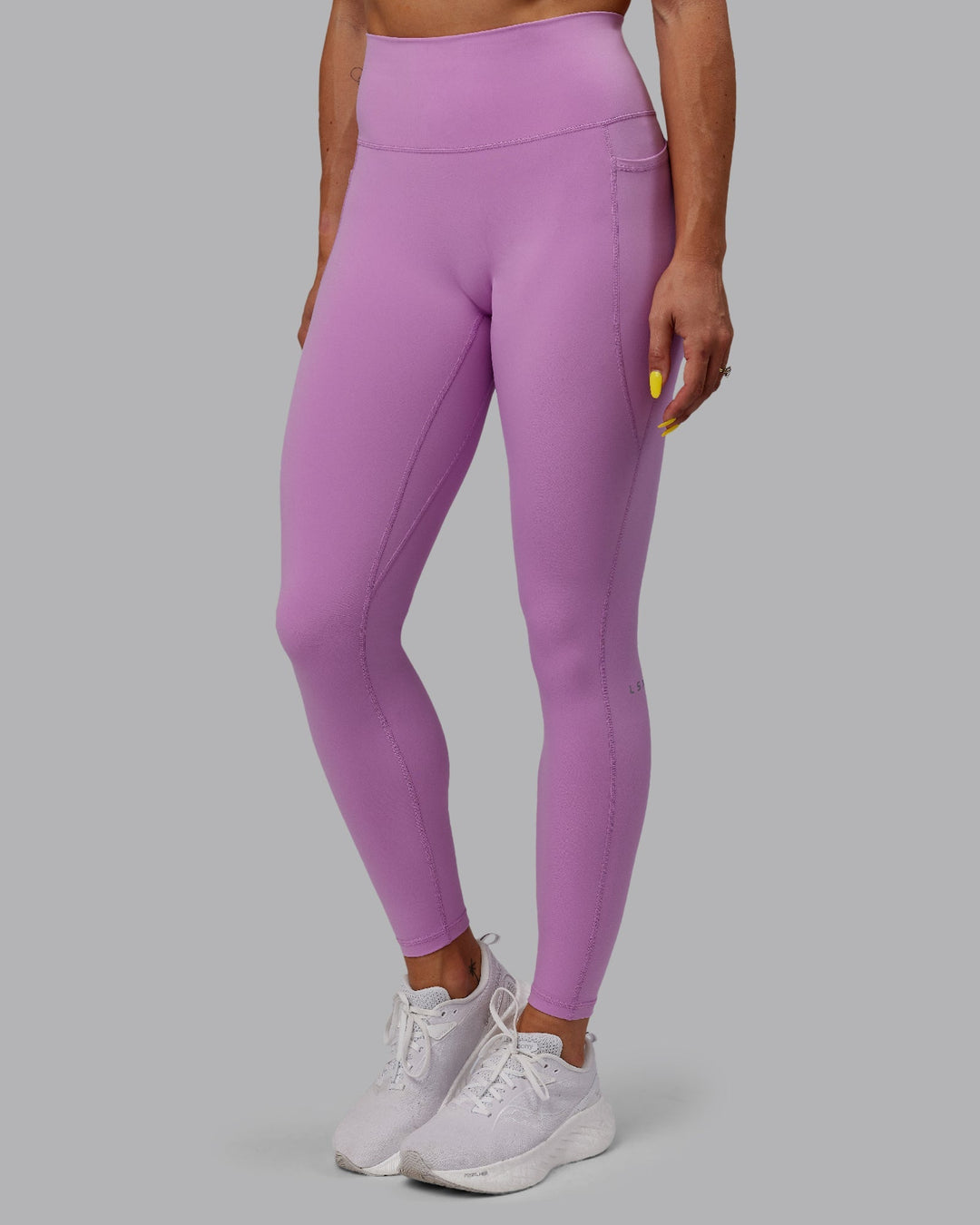 Woman wearing Fusion Full Length Leggings - Light Violet