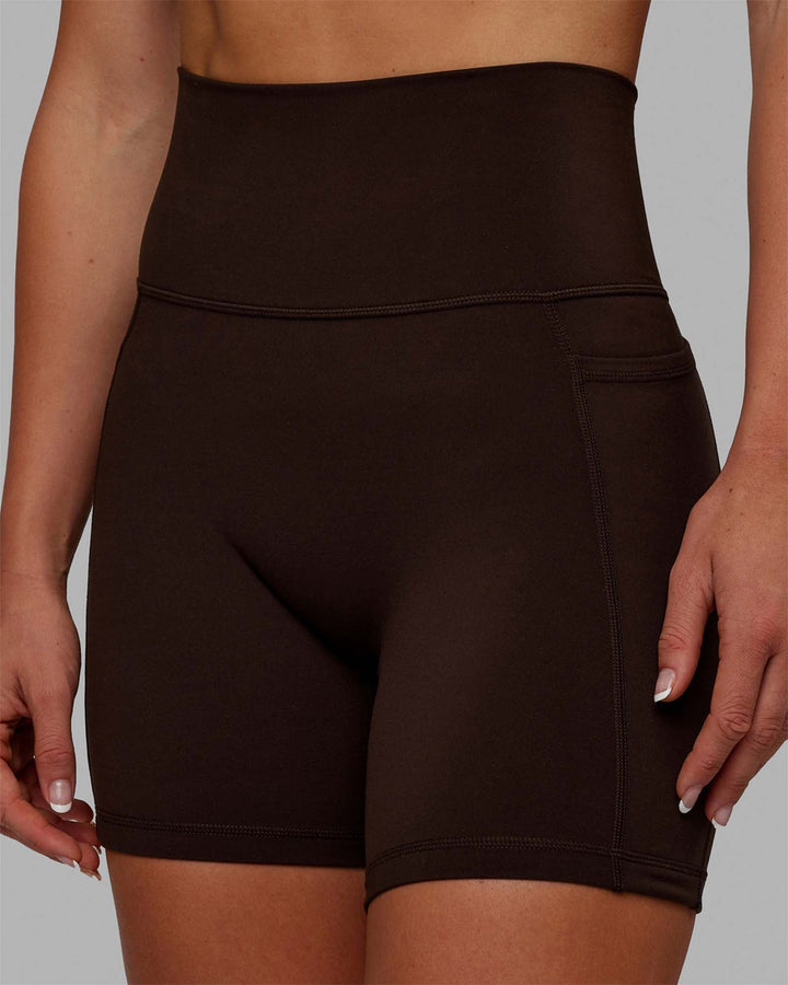 Woman wearing Fusion Mid-Length Shorts - Dark Chocolate