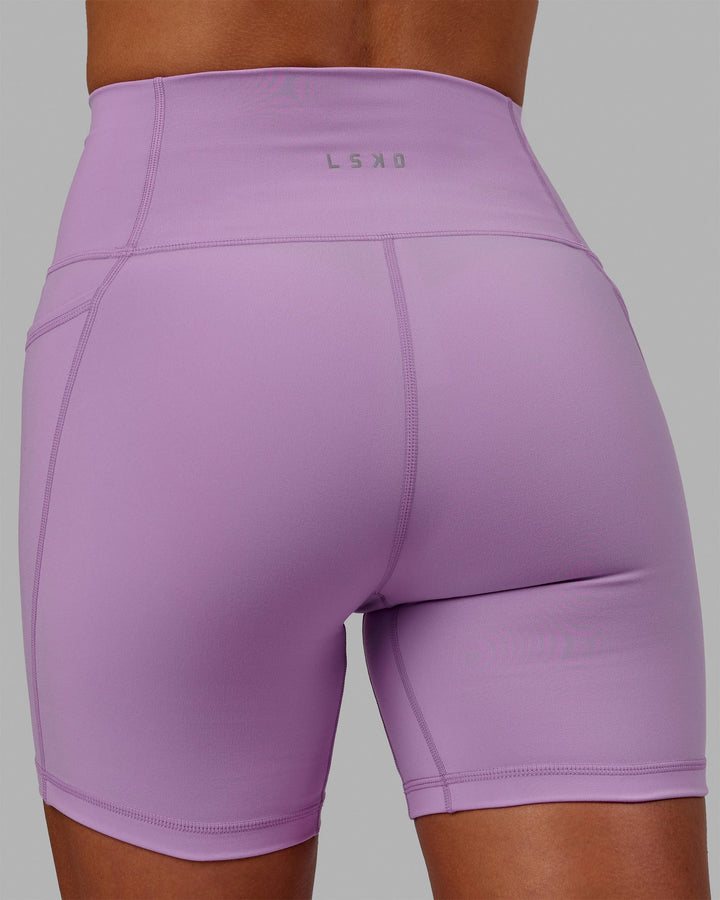 Woman wearing Fusion Mid-Length Shorts - Light Violet
