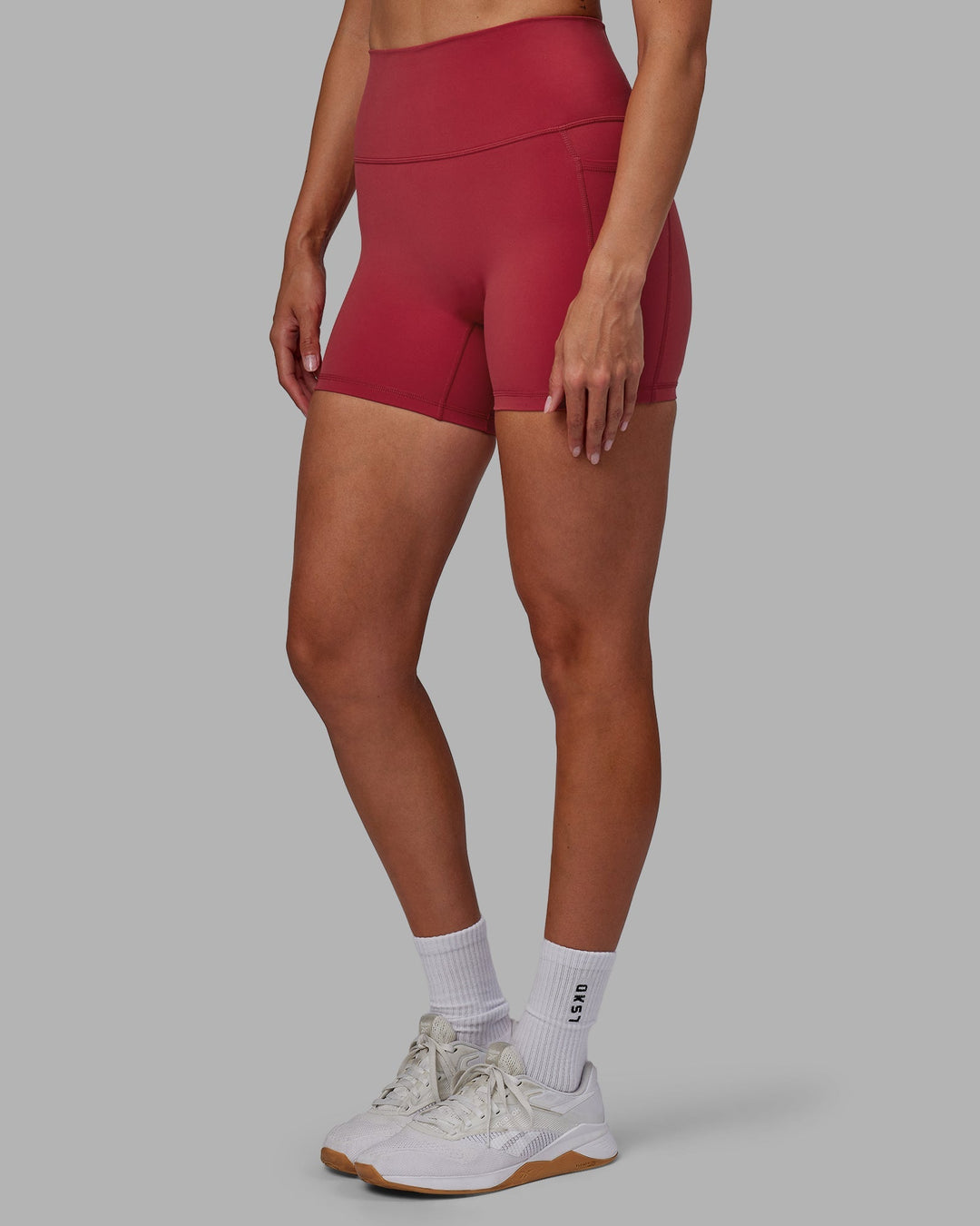 Woman wearing Fusion X-Length Shorts - Claret