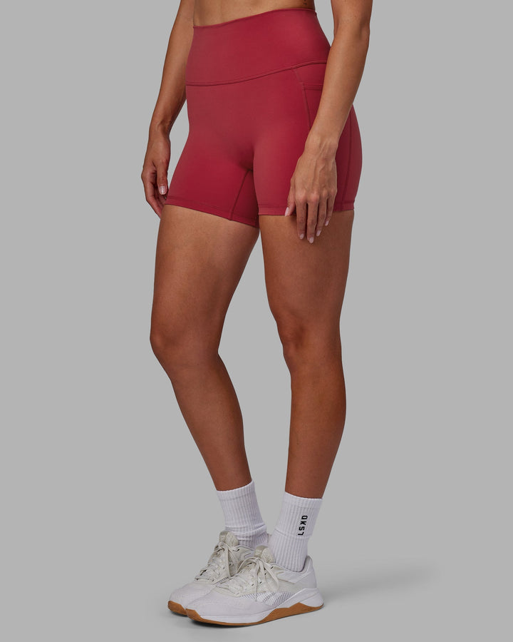 Woman wearing Fusion X-Length Shorts - Claret
