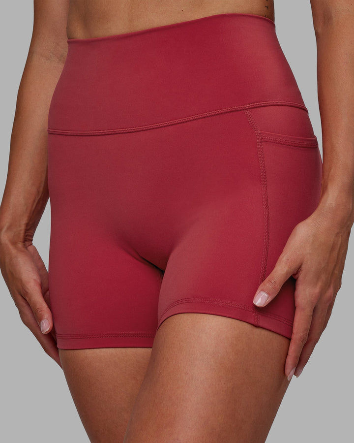 Woman wearing Fusion X-Length Shorts - Claret
