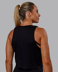 Woman wearing Go-To FLXCotton Tank - Black-White