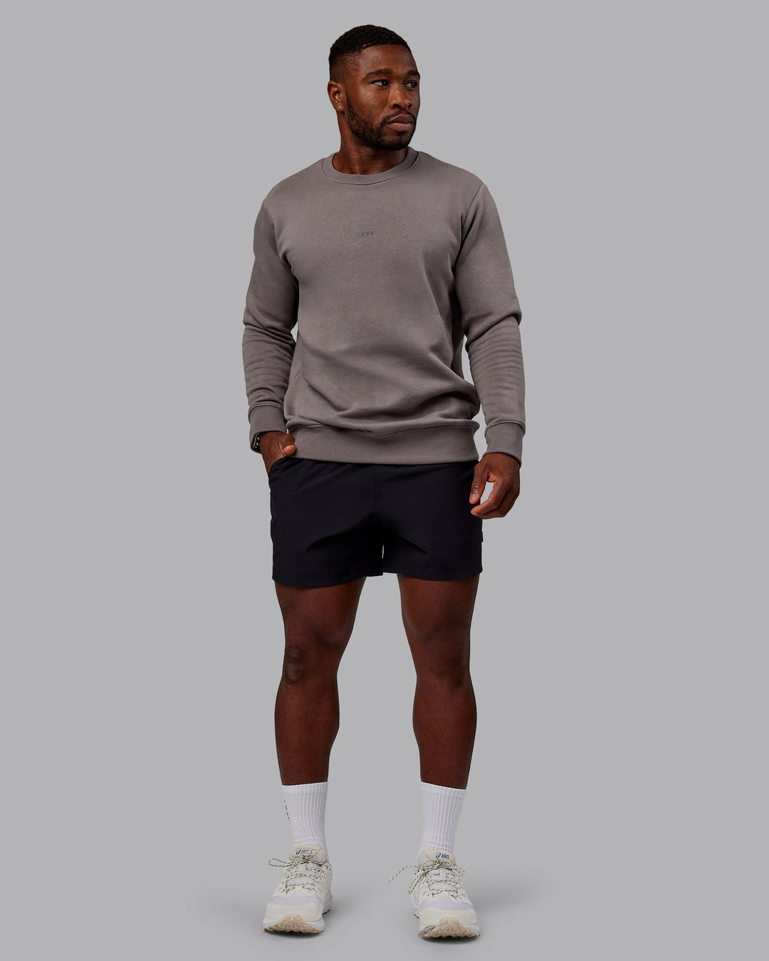 Man wearing Leg It Sweater - Storm Front-Black