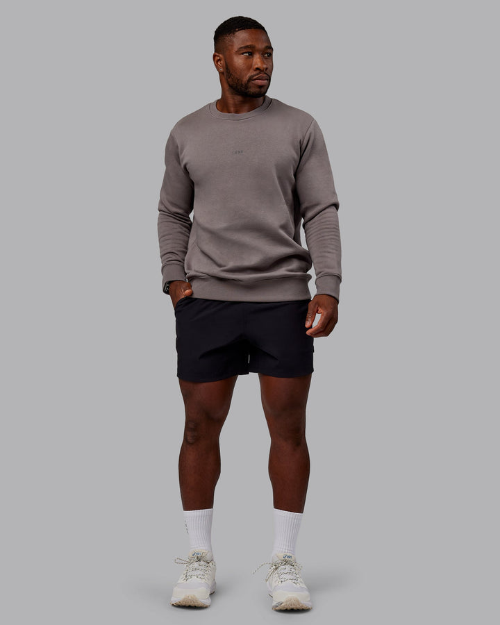 Man wearing Leg It Sweater - Storm Front-Black
