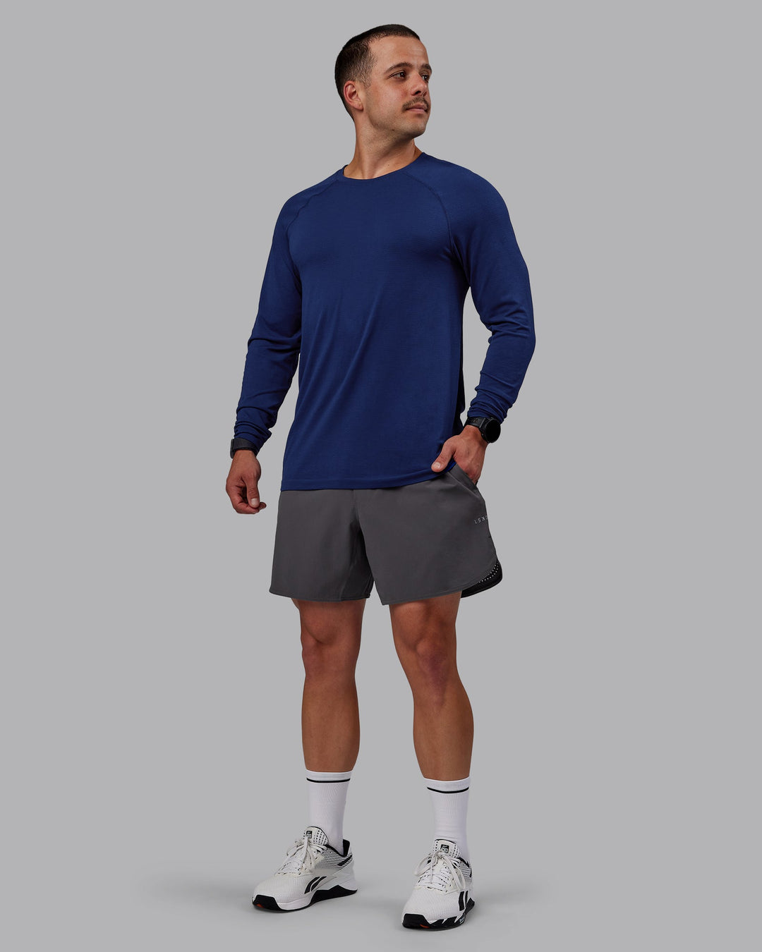 Man wearing Lift 6&quot; Performance Shorts - Dark Storm