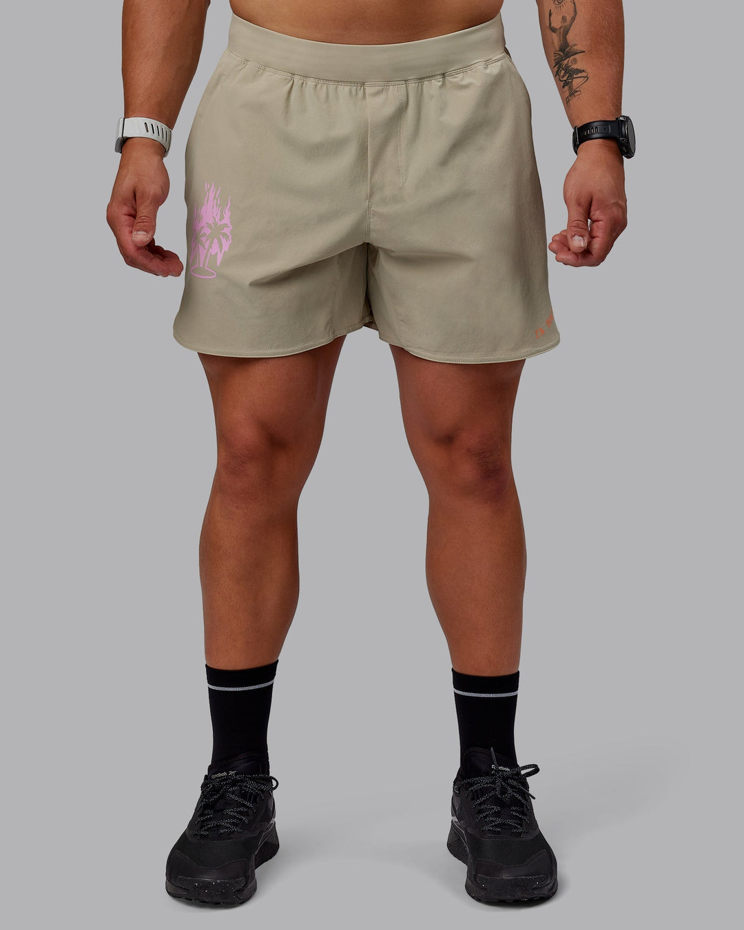 Man wearing Lift 6&quot; Performance Shorts - Sustained Grey-So Cal 24