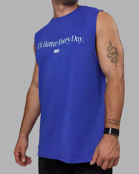 Man wearing 1% Better FLXCotton Training Fit Tank - Power Cobalt