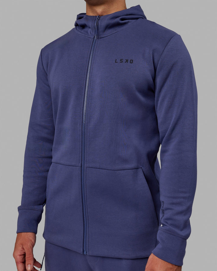 Man wearing Athlete ForgedFleece Zip Up Hoodie - Future Dusk
