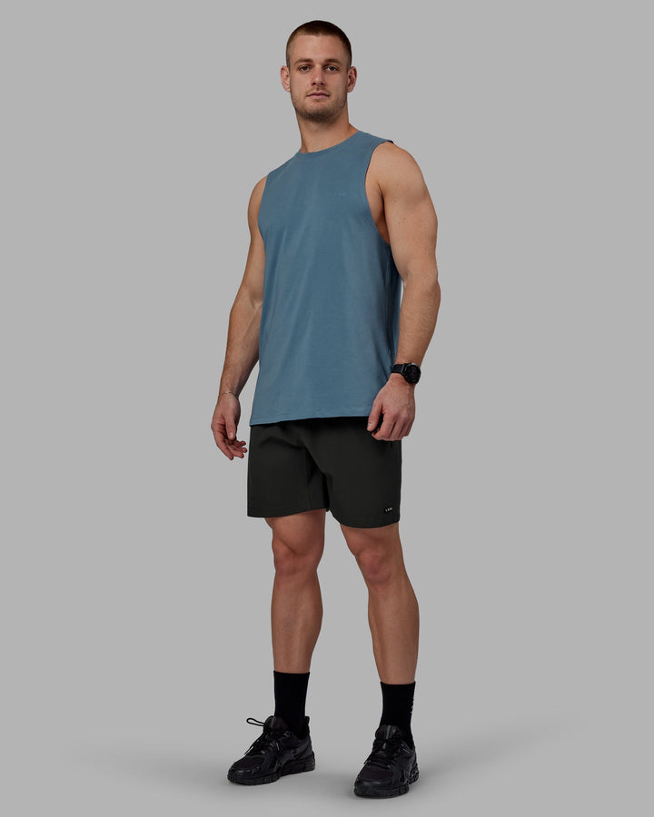 Man wearing Deluxe PimaFLX Tank - Elemental Blue
