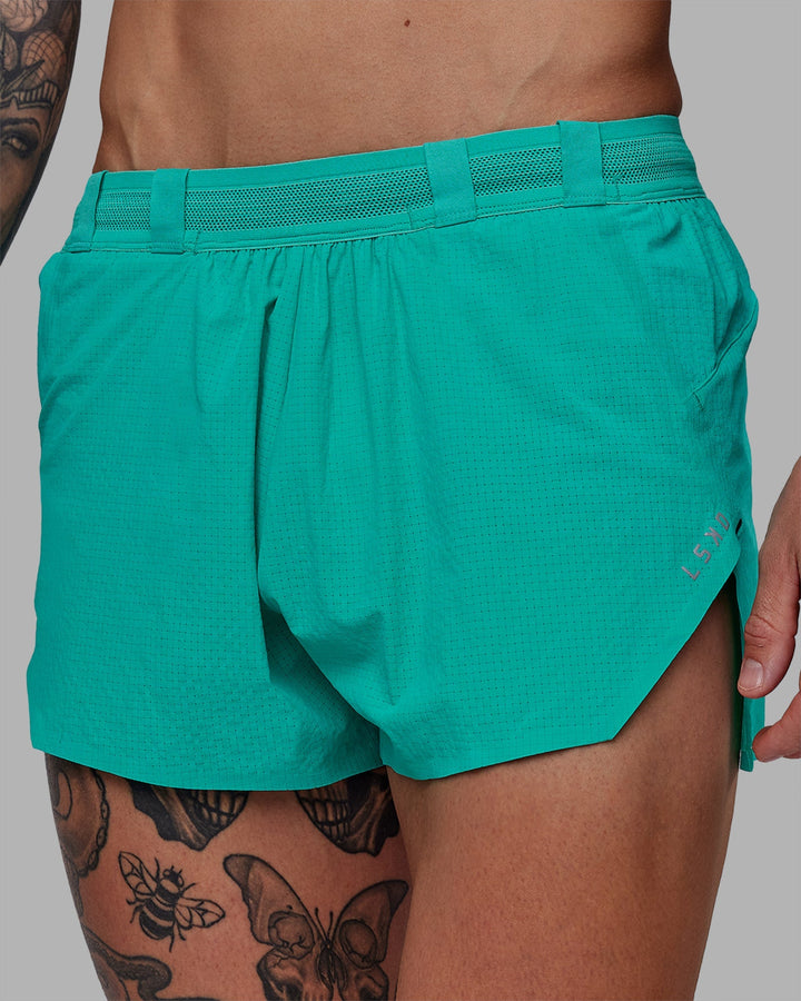 Man wearing Race Day 3&quot; Lined Running Shorts - Atlantis
