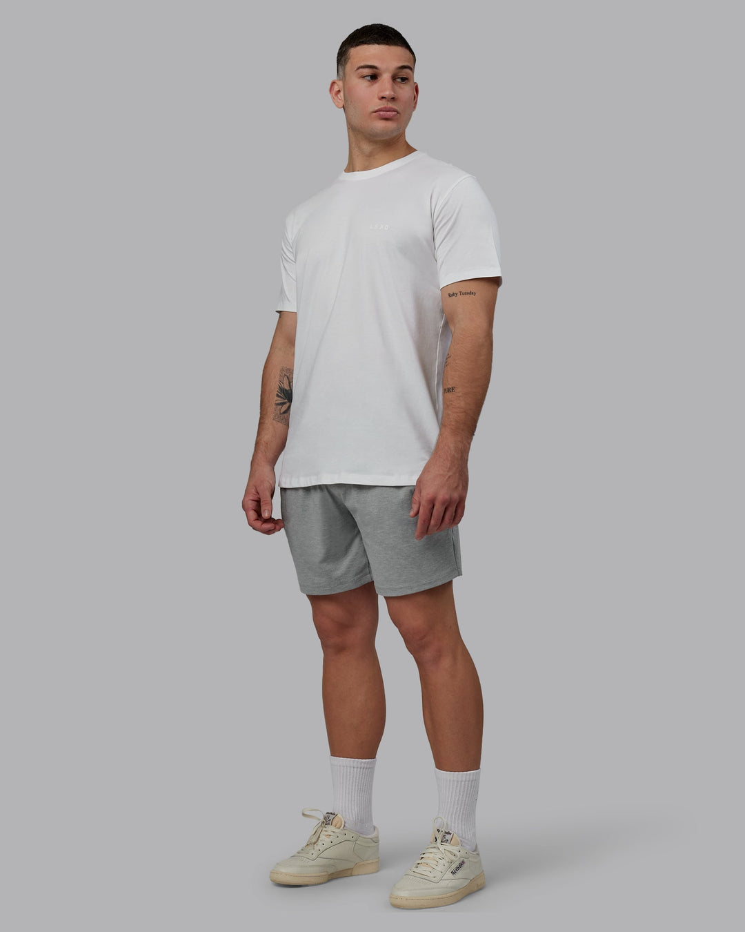 Man Wearing Restore CloudFLX Short - Light Grey Marl