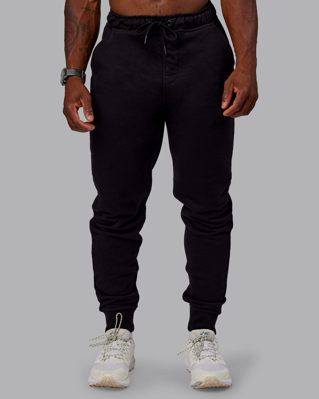 Man wearing Terry Track Pants - Black