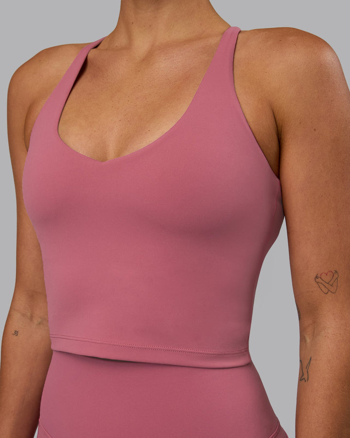 Woman wearing Movement Active Tank - Mauve Haze
