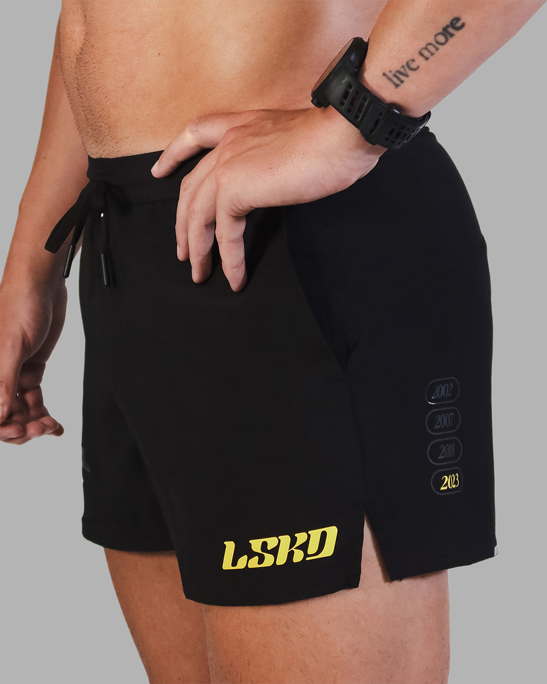 Man wearing Pace 3&quot; Logo Short - Black