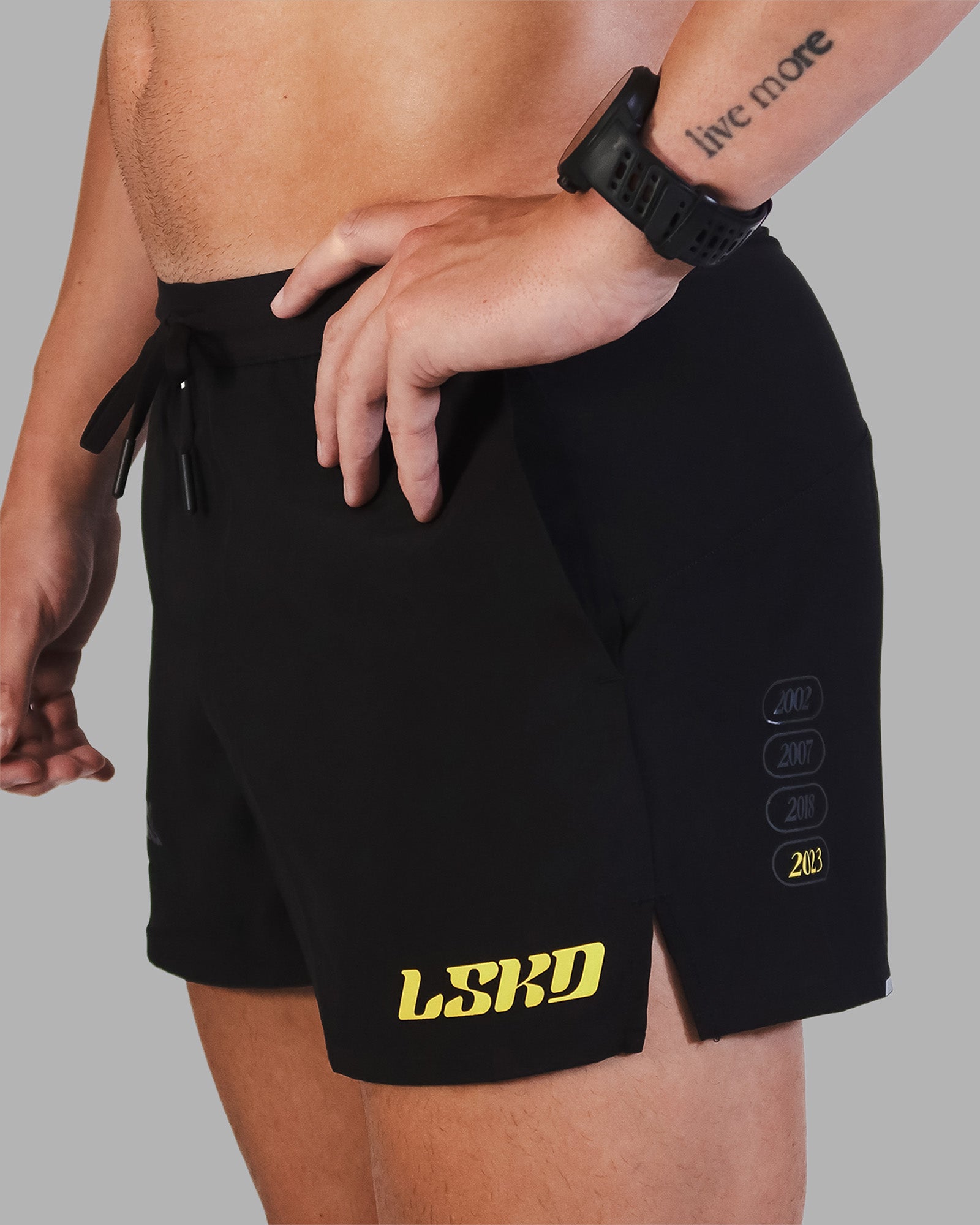 Man wearing Pace 3" Logo Short - Black