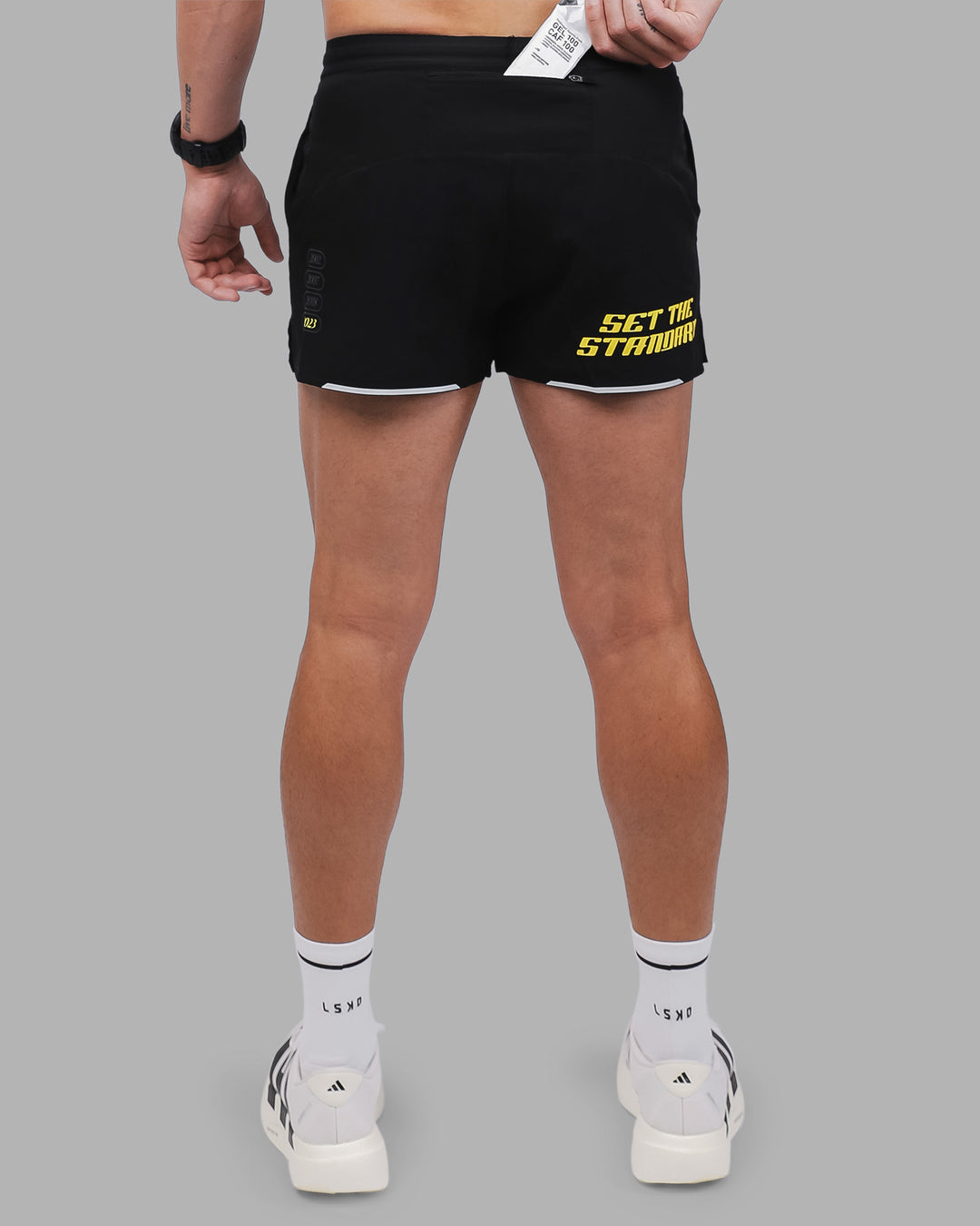 Man wearing Pace 3&quot; Logo Short - Black