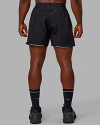 Pace 5" Lined Running Short - Black-Reflective | Thumbnail Index: 4