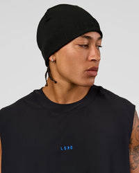 Man wearing Pace Beanie in Black  | Thumbnail Index: 2