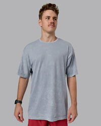 Man wearing Power Oversized Tee - Tradewinds Washed | Model:Cameron | Size:M