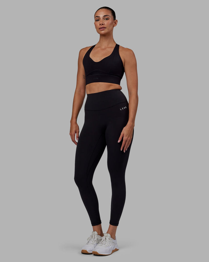 Woman wearing RXD High Waist 7/8 Length Leggings - Black
