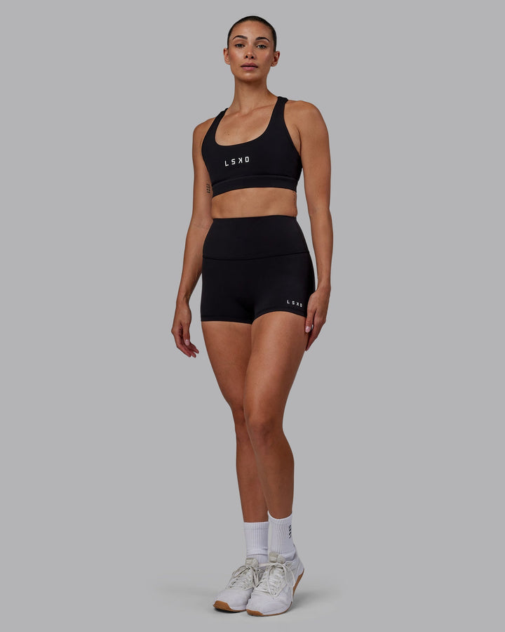 Woman wearing RXD High Waist Micro Shorts - Black
