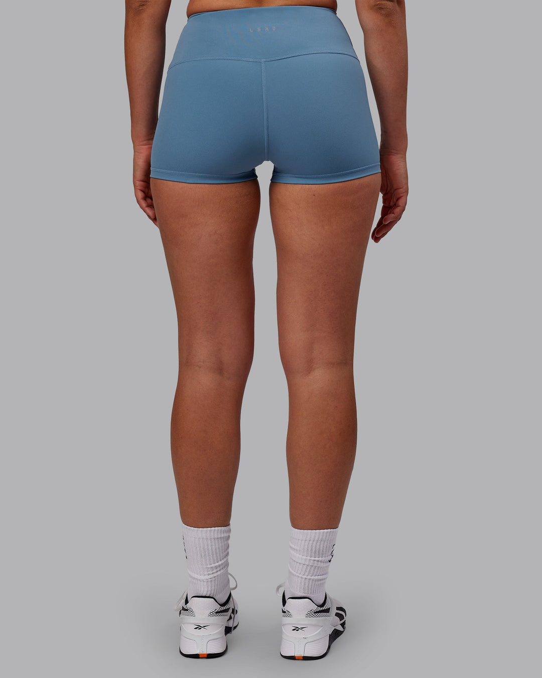 Woman wearing RXD High Waist Micro Shorts - Elemental Blue