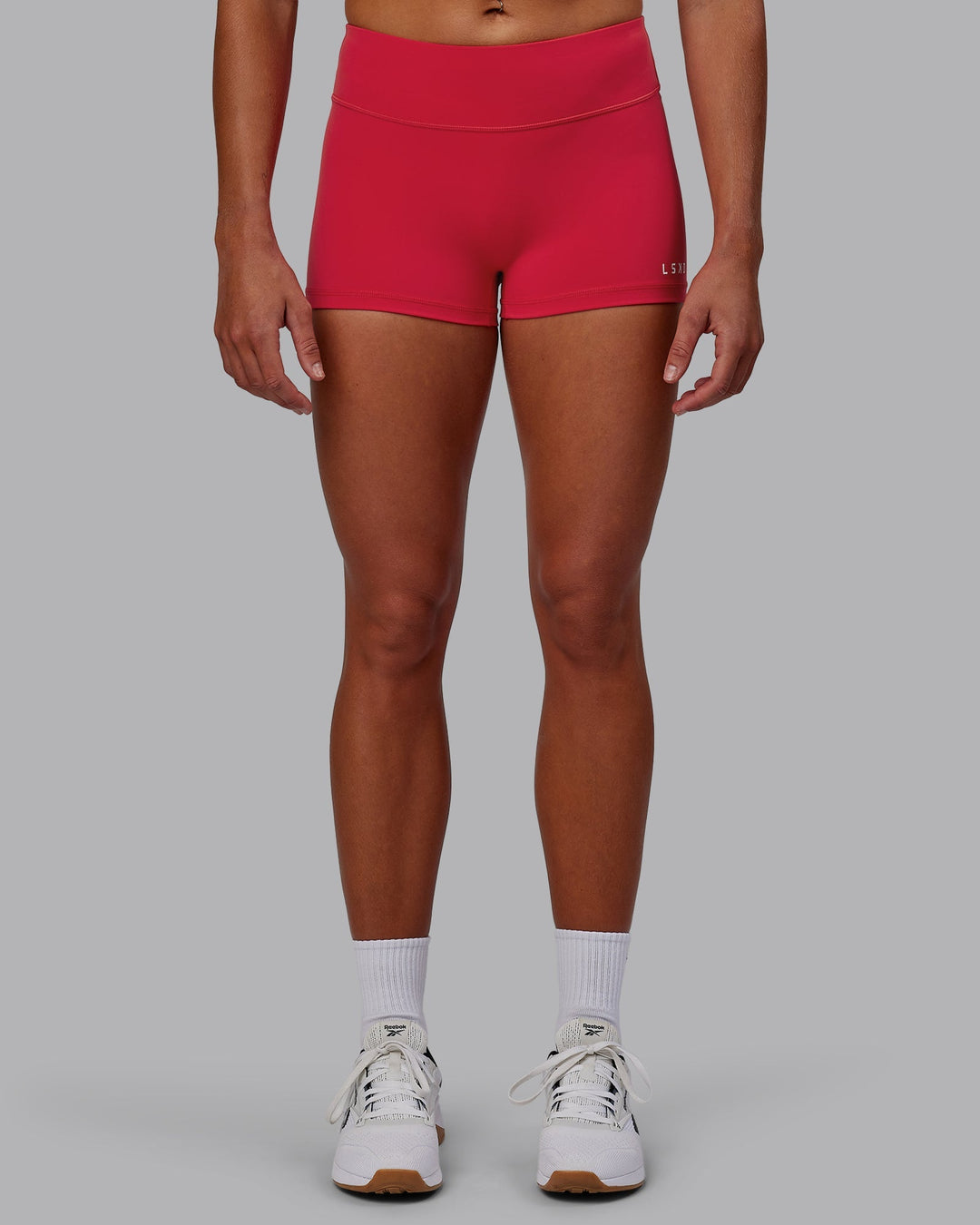 Woman wearing RXD Micro Shorts - Scarlet