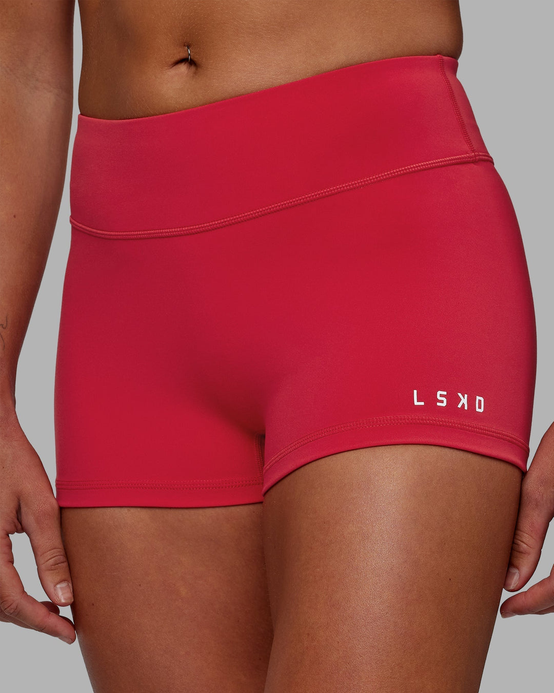 Woman wearing RXD Micro Shorts - Scarlet