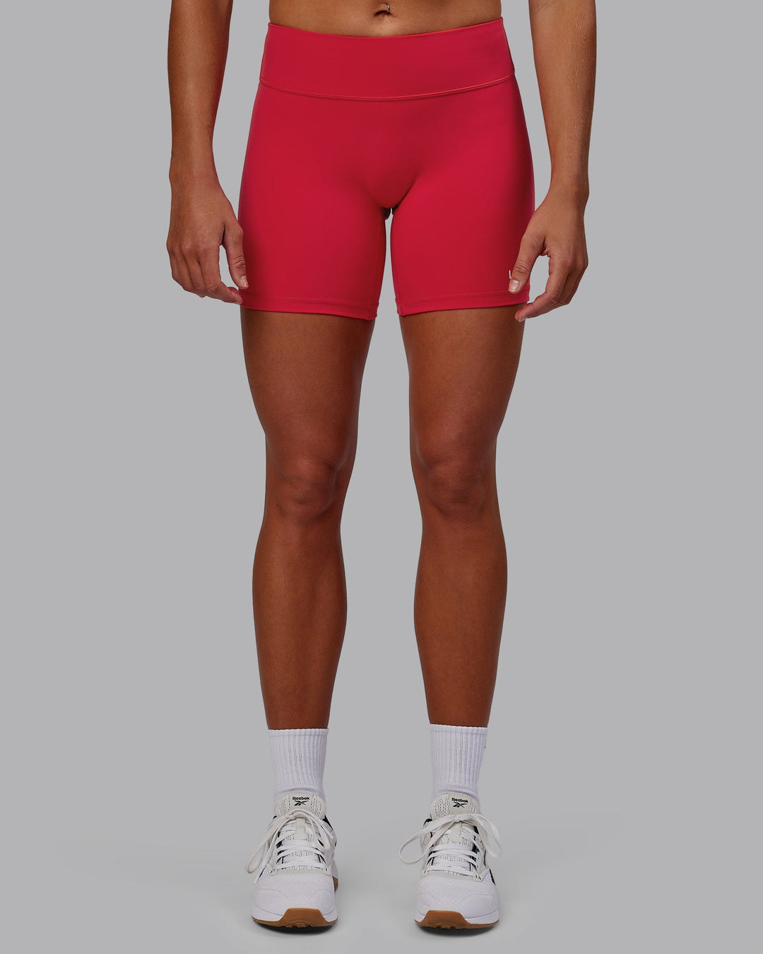 Woman wearing RXD Mid-Length Shorts - Scarlet