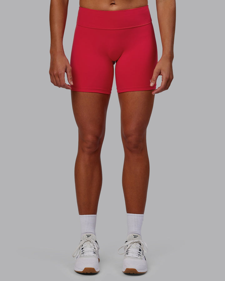 Woman wearing RXD Mid-Length Shorts - Scarlet
