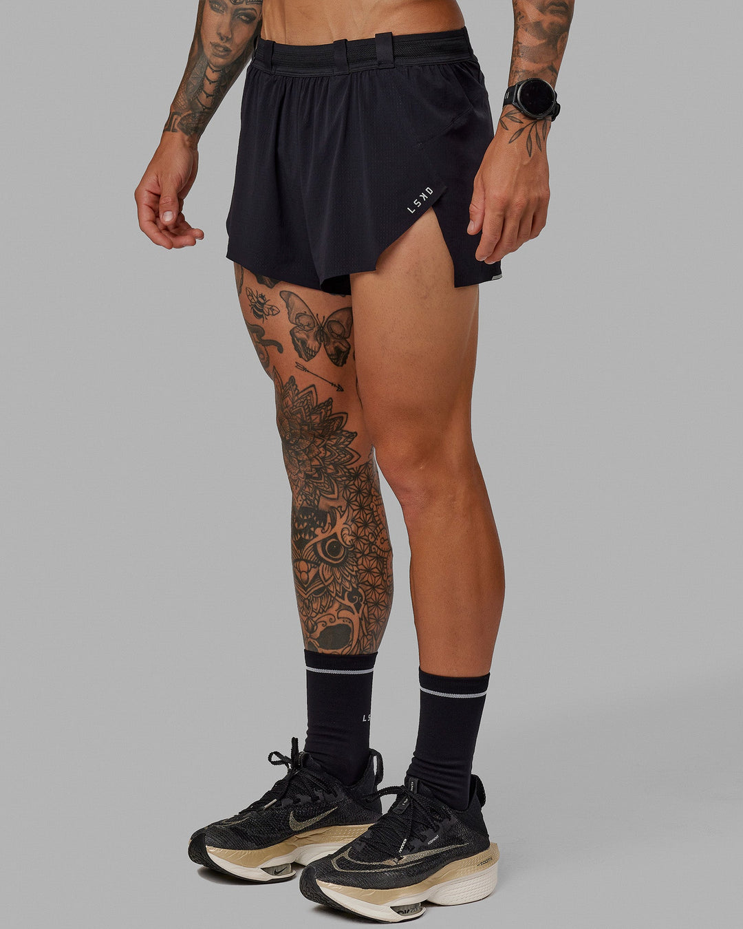 Man wearing Race Day Running Short 3&quot; - Black