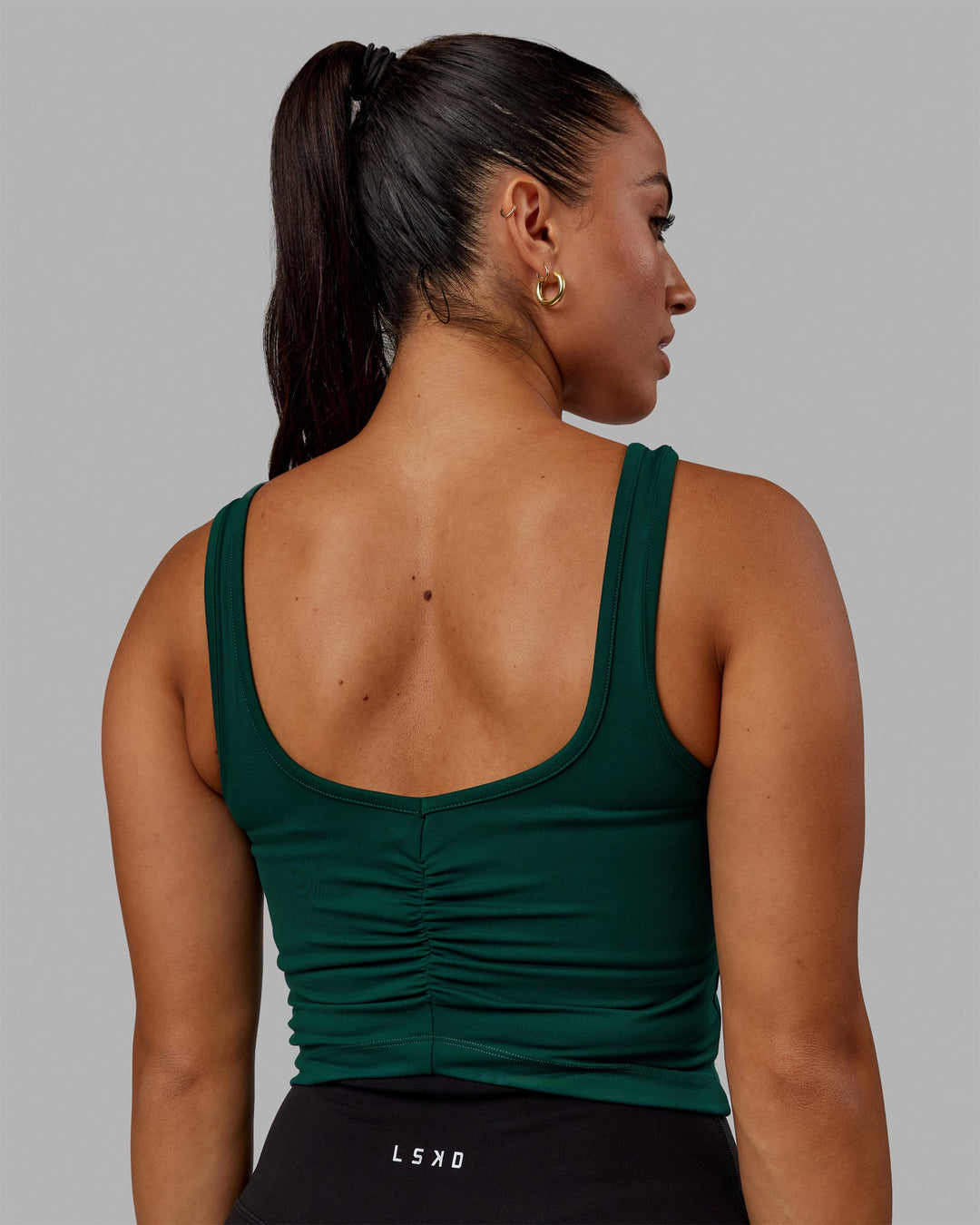 Woman wearing Reflex Active Tank - Dark Moss