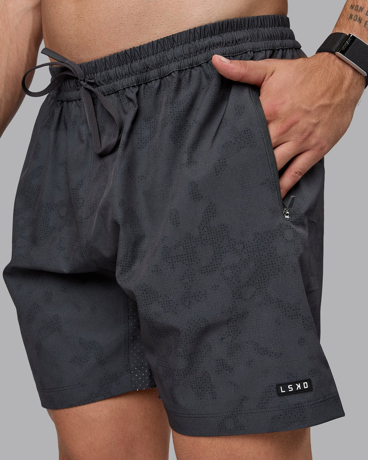 Man wearing Rep 7&quot; Performance Shorts - Digital Camo Pirate Black
