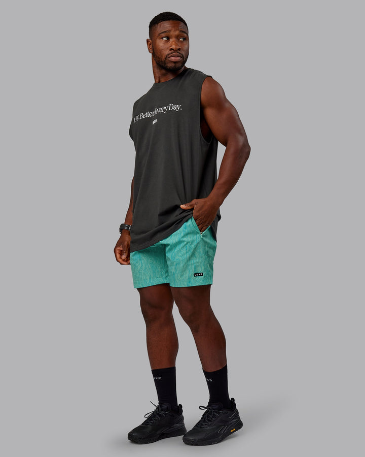 Man wearing Rep 7&quot; Performance Shorts - Topographic Blue Bird
