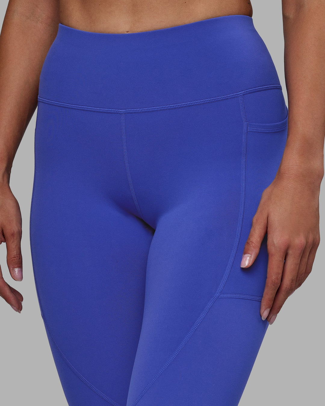 Woman wearing Rep 7/8 Length Leggings - Power Cobalt-White