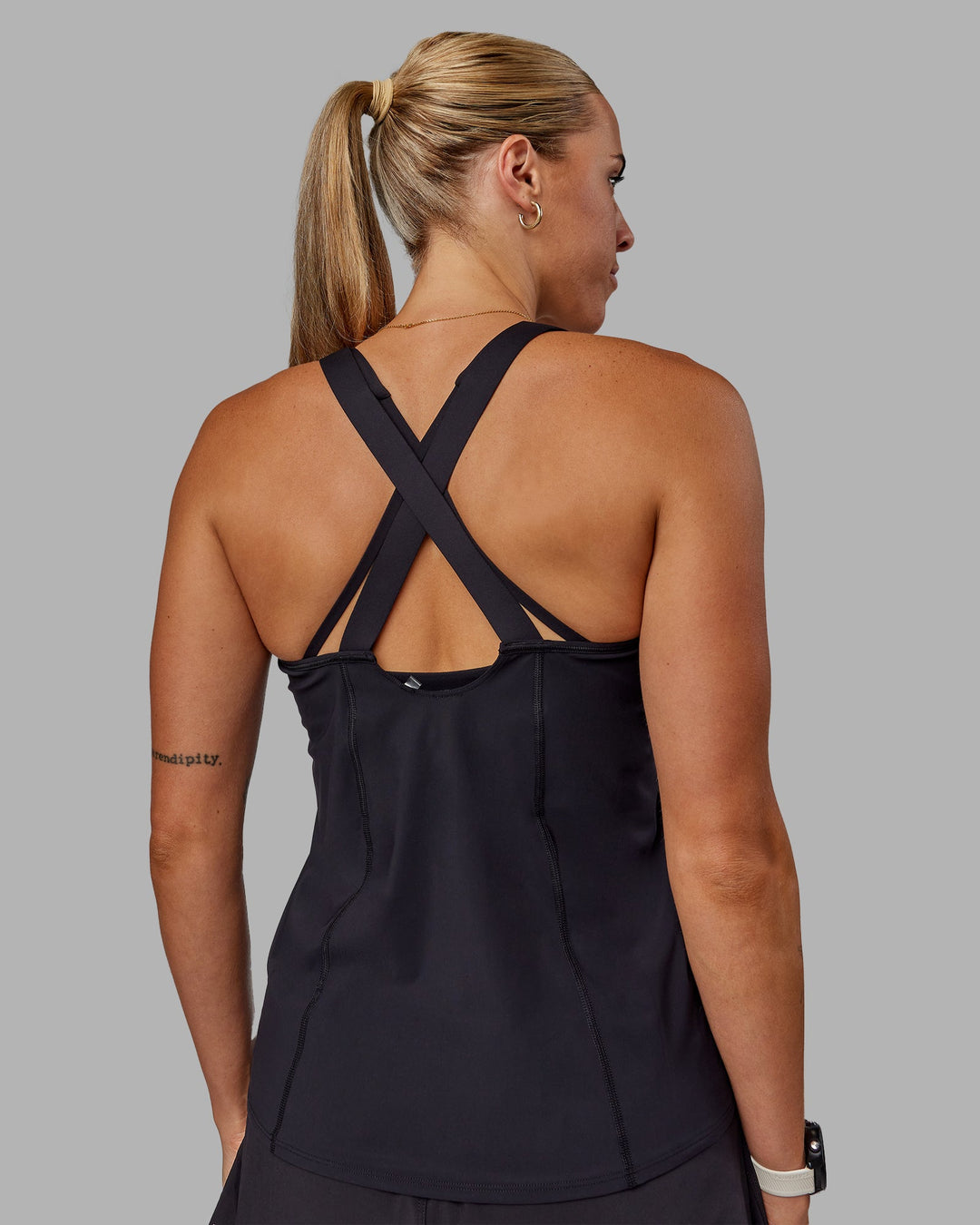 Woman wearing Rush Performance Tank - Black