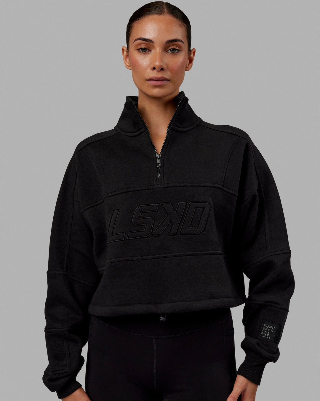 Slam 1/4 Zip Sweater - Black-Black