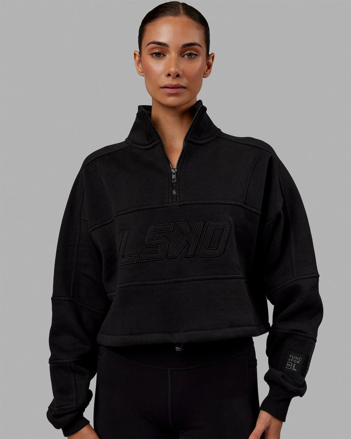 Slam 1/4 Zip Sweater - Black-Black
